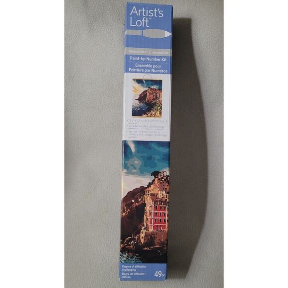 NEW Artists Loft Paint By Number Kit Challenging Italian Seaside Villas 16x20 - Picture 2 of 8